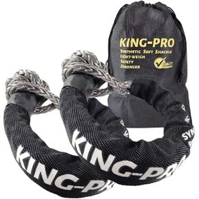 Synthetic Shackle 3/8"x16" Soft Shackle 24,200lbs Breaking Strength Recovery Soft Shackle with Protective Sleeves for JEEP ATV UTV SUV Light Truck and Power Sport Equipment 2-Pack (Blue-Gray) in Saudi Arabia