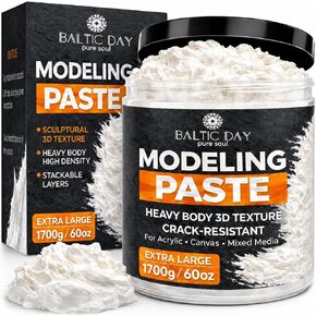 BALTIC DAY - Modeling Paste, 850g/30oz Extra Large Texture Paste for Canvas Painting, Thick White Acrylic Modeling Paste for Texture Art, Mixed Media, Painting, DIY Crafts in Saudi Arabia