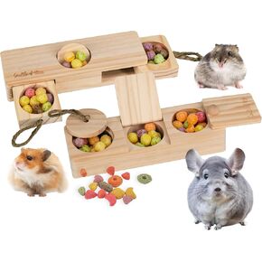 SoulThink® Interactive Wooden Pet Rabbit Toys - Sniff n' Snack Bunny Chew Toys for Rabbit Treats, Suited as Guinea Pig, Hamster for Boredom, Bunny Toys for Rabbits Keep Busy (2 Sets) in Kuwait