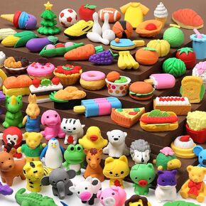 100Pcs 3D Animal Pencil Erasers, Desk Pets for Treasure, School Rewards in Kuwait