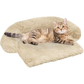 Calming Dog Bed Fluffy Plush Dog Mat for Furniture Protector with Removable Washable Cover for Large Medium Small Dogs and Cats (Large, Light Grey) in Kuwait