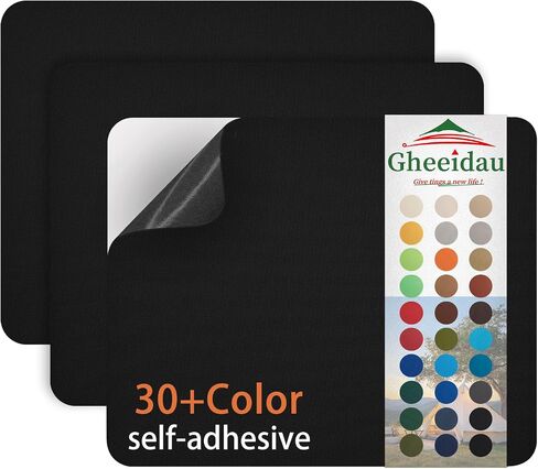 Gheeidau Canvas Repair Patch 9×11 Inch 3Pcs Waterproof Self-Adhesive Fabric Repair Patch for Tents,Boat Cover,Pop Up Canopy,Patio,Bags,Car Seats,Sofas,Furniture Cover(Black) in Saudi Arabia
