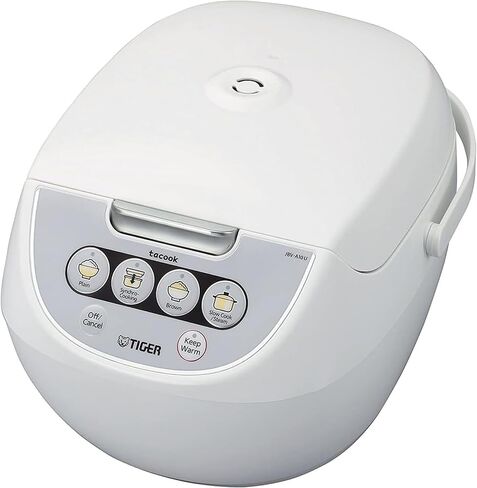 TIGER JBV-A18U 10-Cup (Uncooked) Micom Rice Cooker and Warmer with Tacook Food Steamer Cooking Tray Technology, White in Kuwait