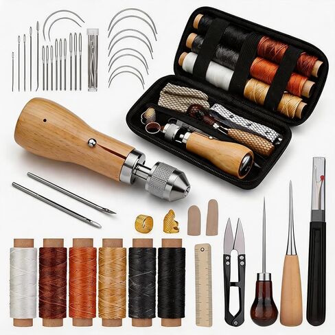 Sewing Awl Kit, Stitching Leather Sewing Thread, Waxed Thread Kit in Kuwait