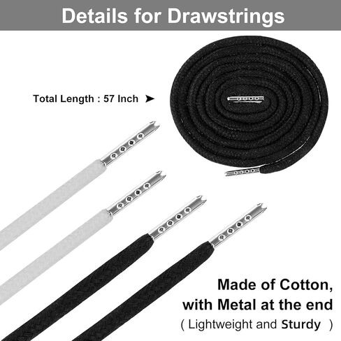 MiniRed 12PCS Drawstring Cord, 57 Inch Drawstring for Sweatpants, Drawstrings Replacement with Easy Threaders and Cord Locks, Draw Strings for Shorts Pants Jackets Coats Hoodies (3Colors) in Kuwait