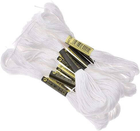 24 Skeins Cross Stitch Threads, Black and White Cotton Embroidery Floss Friendship Bracelets Floss with 12 Pieces Floss Bobbins for Knitting, Cross Stitch Project in Saudi Arabia