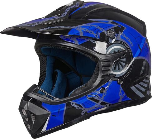 ILM الكبار خوذات الدراجة الترابية موتوكروس ATV Dirtbike BMX MX الطرق الوعرة كامل الوجه دراجة نارية خوذة، DOT المعتمدة نموذج 128S (أسود غير لامع، الكبار-L) in Kuwait
