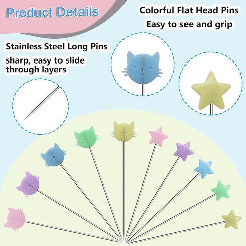 200PCS Sewing Pins for Fabric, Straight Pins Sewing with Flat Head Pins in Kuwait