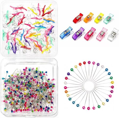 300PCS Sewing Pins & 50PCS Sewing Clips for Quilting, Sewing, Crafts in Kuwait