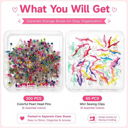 300PCS Sewing Pins & 50PCS Sewing Clips for Quilting, Sewing, Crafts in Kuwait