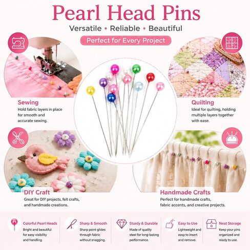 300PCS Sewing Pins & 50PCS Sewing Clips for Quilting, Sewing, Crafts in Kuwait