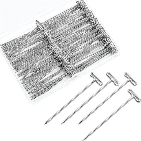 150 Pack 2 Inch T Pins, Stainless Steel T Pins for Wigs, Sewing, Fabric, Blocking, Cubicle Walls, Crafts, Straight Pins for All-Around Use with Box in Saudi Arabia