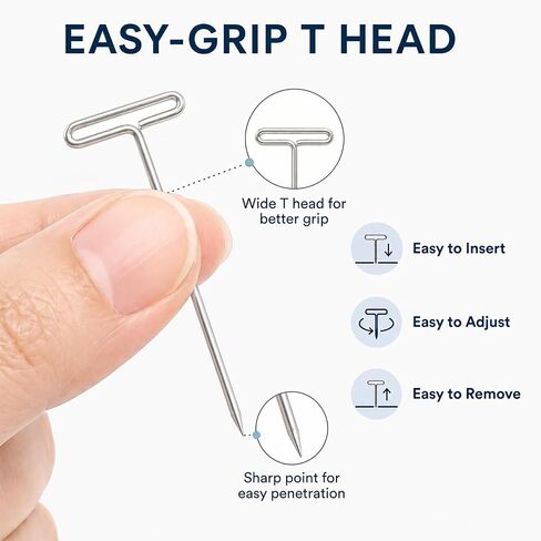 150 Pack 2 Inch T Pins, Stainless Steel T Pins for Wigs, Sewing, Fabric, Blocking, Cubicle Walls, Crafts, Straight Pins for All-Around Use with Box in Saudi Arabia