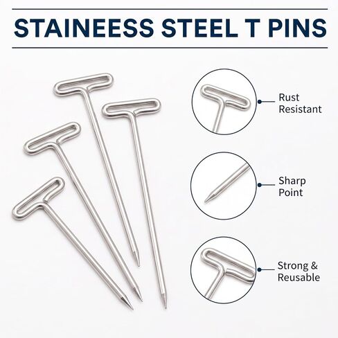 150 Pack 2 Inch T Pins, Stainless Steel T Pins for Wigs, Sewing, Fabric, Blocking, Cubicle Walls, Crafts, Straight Pins for All-Around Use with Box in Saudi Arabia