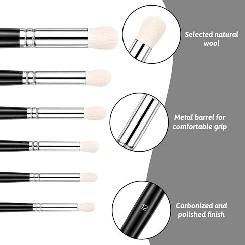 6PCS Stencil Brushes for Painting, Natural Wool Bristle Dome Art Brushes in Kuwait