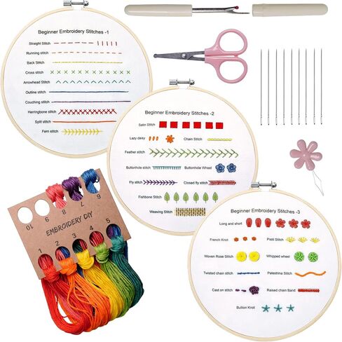 Bonroy Embroidery Practice kit for Adult Beginners with Step-By-Step Videos in Kuwait