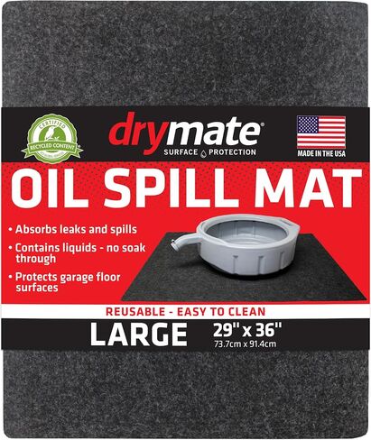 Drymate Garage Floor Mat, (20' x 7'4"), Protects Surfaces, Transforms Garage, Absorbent, Waterproof, Durable (USA Made) (Charcoal) (Includes Double Sided Tape) in Kuwait