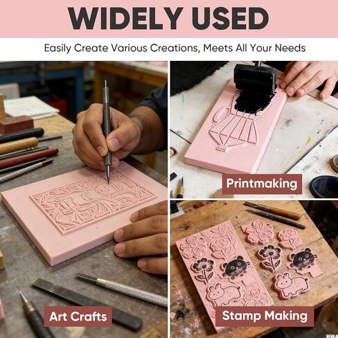 TEAWOO 12Pcs Linoleum Blocks for Printmaking, 4"x6" Premium Rubber Stamps in Saudi Arabia