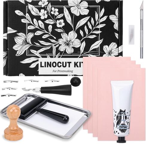 SGHUO Linocut Kit for Beginners, Stamp Making Set with Tools in Kuwait
