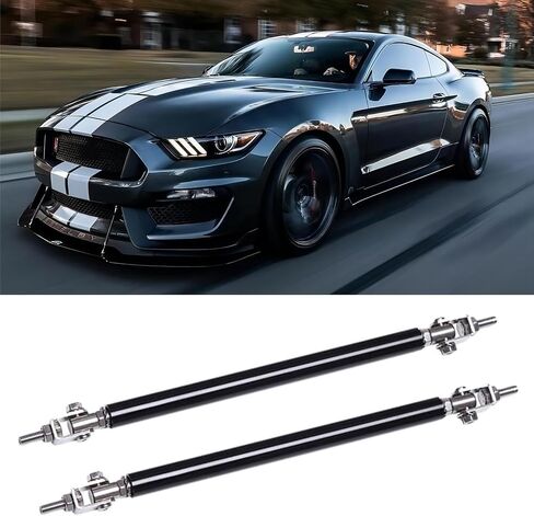 2pc Adjustable 10"-13" Front Bumper Lip Splitter Diffuser Strut Rod Tie Bars Compatible with Most Vehicles in Kuwait