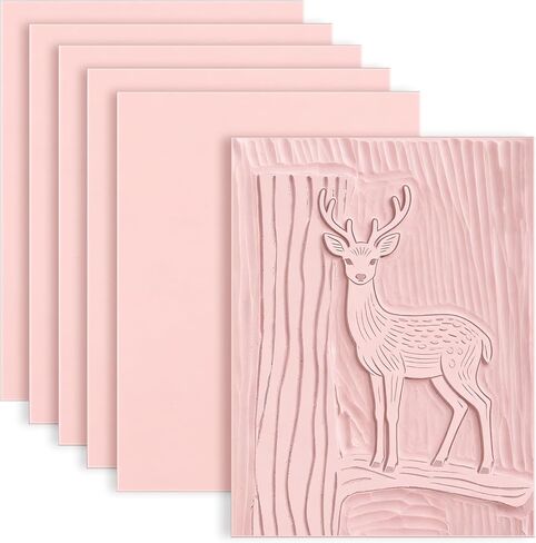 6 Pack 8"x10" Large Rubber Carving Blocks for Stamp Making, Printmaking & Block Printing, Soft Pink Carving Sheets for DIY Crafts, Art Projects, Craft Supplies for Beginners & Artists Professionals in Kuwait