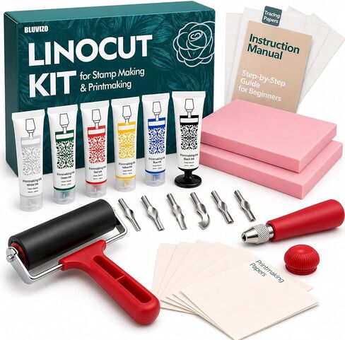 Linocut Kit for Printmaking & Stamp Making: Block Printing Tools Supplies in Saudi Arabia