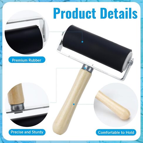 3 Pack Rubber Brayer Roller, 1.4"/2.4"/3.7" Art Craft Rollers with Scraper in Saudi Arabia