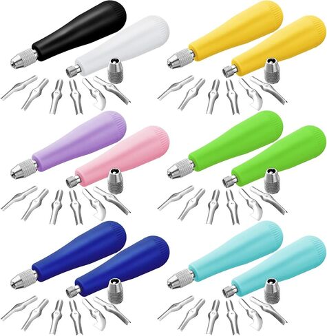 12 Pack,Multicolor,Umigy Craft Linoleum Cutter Kit Carving Tools Assortment in Saudi Arabia