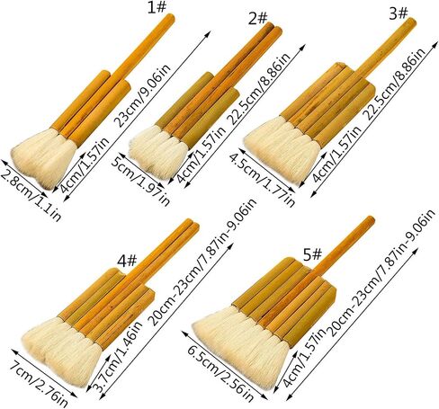 Professional Hake Brush for Watercolor Hake Art Paintbrushes Hake Blender Brushes Sheep Hair Hake Brushes for Pottery in Saudi Arabia