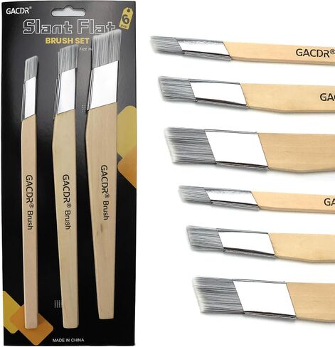 GACDR Slant Lining Fitch Trim Paint Brushes, Pack of 6, 0.5", 0.75", 1" in Kuwait
