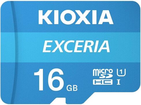 KIOXIA 16GB EXCERIA microSD Memory Card U1 Class 10 100MB/s Max Read Speed, Full HD Video Recording in Kuwait