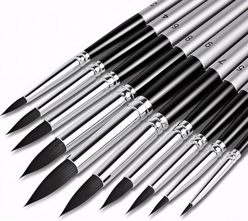 DUGATO Watercolor Brushes Set, 10-Piece Round Pointed Tip Paint Brushes in Saudi Arabia