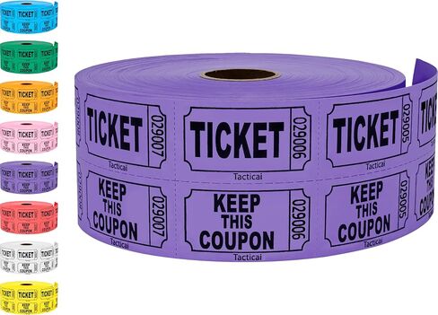 Tacticai 1000 Purple Raffle Tickets, Double Roll, Ticket for Events, Entry, Class Reward, Fundraiser & Prizes in Kuwait