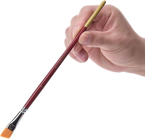 Nylon Hair Painting Brush Oblique Flat Tipped Artist Paint Brushes in Kuwait