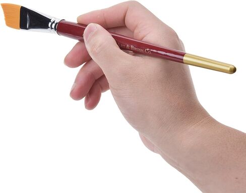Nylon Hair Painting Brush Oblique Flat Tipped Artist Paint Brushes in Kuwait
