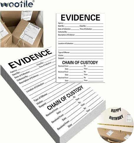 ملصق أدلة لاصقة مقاس 10.16 × 15.24 سم - ملصقات لاصقة على الأدلة، 100 ملصق أدلة في كل عبوة لفصل الطب الشرعي، وحفلات أعياد الميلاد in Kuwait