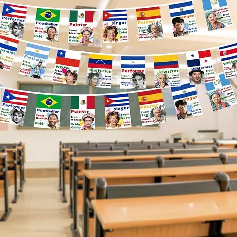 Hispanic Heritage Month Decorations 21 Countries String Flags in Saudi Arabia