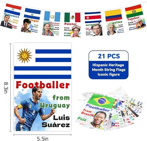 Hispanic Heritage Month Decorations 21 Countries String Flags in Saudi Arabia