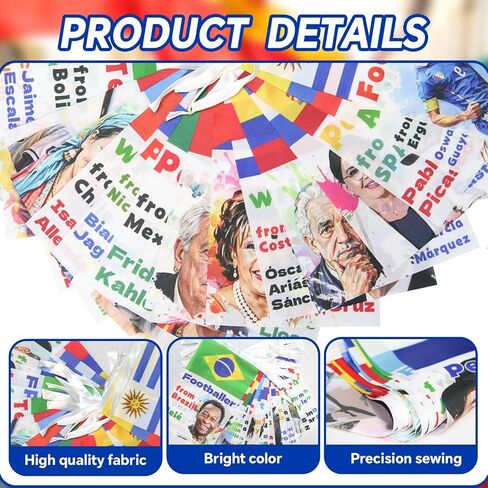 Hispanic Heritage Month Decorations 21 Countries String Flags in Saudi Arabia