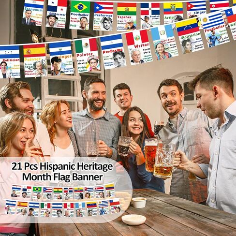 Hispanic Heritage Month Decorations 21 Countries String Flags in Saudi Arabia