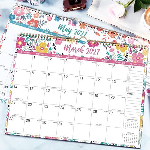 2023-2024 Wall Calendar – Jul 2023 - Dec 2024, 18 Months Hanging Monthly Calendar Planner, 14.8" x 11.57", Twin-Wire Binding, Julian Dates, Large Block, Notes, To-do List, Thick Paper, Perfect for Organizing in Kuwait