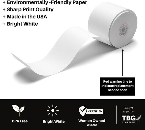 3 1/8" x 230' Thermal Paper Rolls - BPA FREE – MADE IN USA - Receipt paper rolls – Point of Sale Cash Register - Thermal printer paper - Credit Card Paper - for POS systems (1 Case - 30 Rolls) in Kuwait