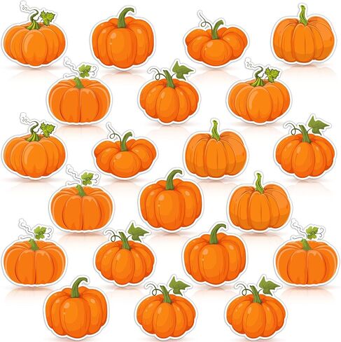Funtery 60 Pcs Pumpkin Cutouts Fall Classroom Bulletin Board, 3.94 Inches in Kuwait
