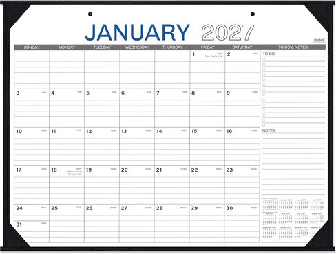 2023-2024 Desk Calendar - 18 Months Large Desk/Wall Calendar, 17" x 12", Jul. 2023 - Dec. 2024, Desk Calendar 2023-2024 with Corner Protectors, Ruled Blocks, Easy Planning - Black Flower in Kuwait