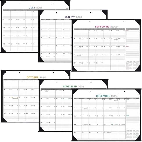 2023-2024 Desk Calendar - 18 Months Large Desk/Wall Calendar, 17" x 12", Jul. 2023 - Dec. 2024, Desk Calendar 2023-2024 with Corner Protectors, Ruled Blocks, Easy Planning - Black Flower in Kuwait