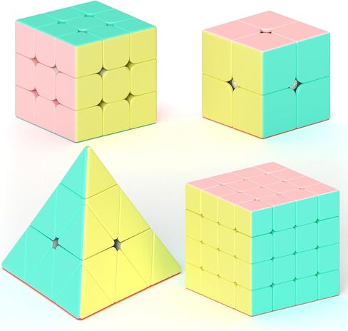 Vdealen Speed Cube Set, Puzzle Cube Bundle of 2x2x2 3x3x3 4x4x4 Pyramid Magic Cube Set, Birthday Party Christmas Stocking Stuffers Gift for Kids Teens Adults(Stickerless) in Saudi Arabia