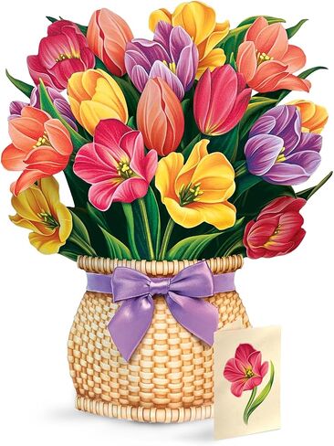 Freshcut Paper Pop Up Cards, Cherry Blossoms, 12 inch Life Sized Forever Flower Bouquet 3D Popup Greeting Cards with Note Card and Envelope - Cherry Blossoms in Kuwait