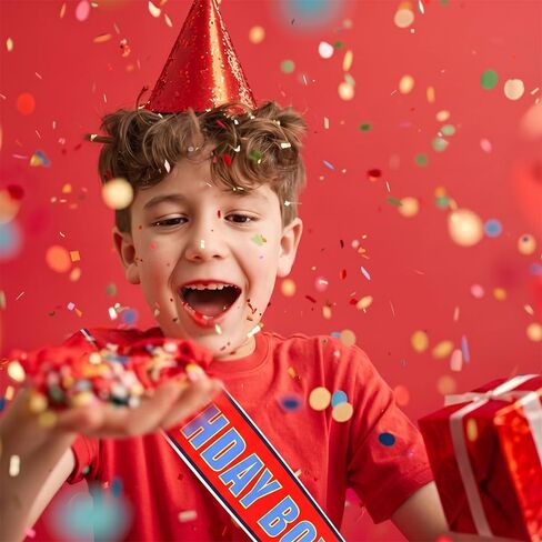 AHONEY Birthday Boy Sash, Red Paw Print Birthday Sash for Boys, Birthday Party Favors Photo Prop in Kuwait