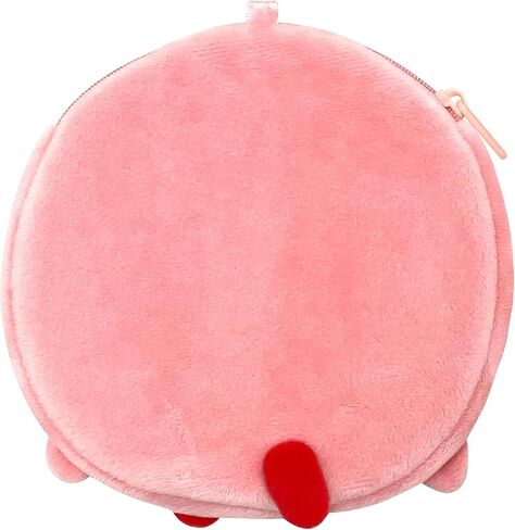 Kirby Mouthful Mode Plush Pouch – Ring Mouth Design, Zipper Case with Transparent Window & Keychain Clip in Kuwait