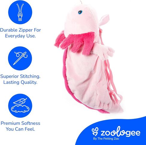 The Petting Zoo Pink Axolotl Plush Backpack Stuffed Animal, 20 in in Kuwait